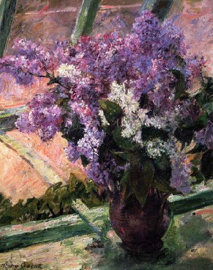 Mary Cassatt Lilacs in a Window Norge oil painting art